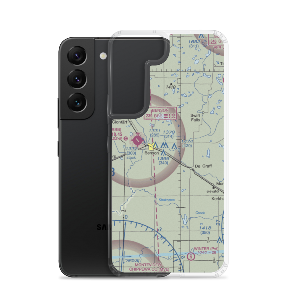 Lorenz Airport (MN11) VFR Sectional Samsung Case Samsung Galaxy S22 model shown
