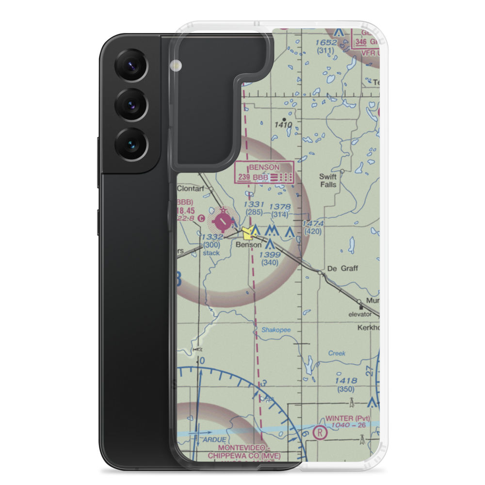 Lorenz Airport (MN11) VFR Sectional Samsung Case Samsung Galaxy S22 Plus model shown