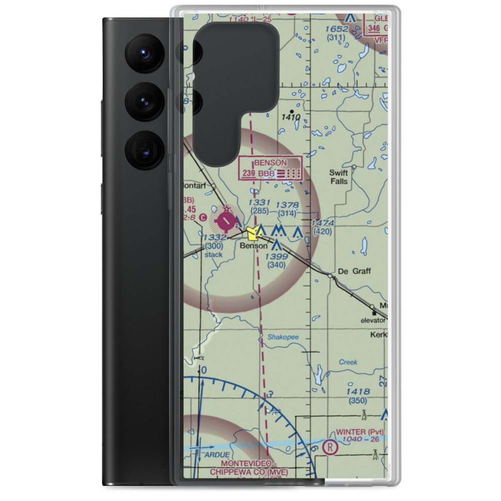 Lorenz Airport (MN11) VFR Sectional Samsung Case Samsung Galaxy S22 Ultra model shown