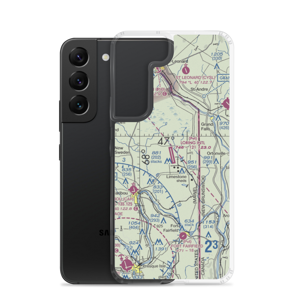 Loring International Airport (LIZ) VFR Sectional Samsung Case Samsung Galaxy S22 model shown