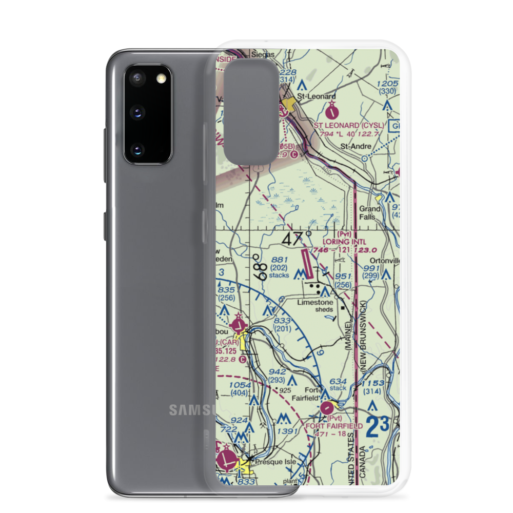 Loring International Airport (ME16) VFR Sectional Samsung Case Samsung Galaxy S20 model shown