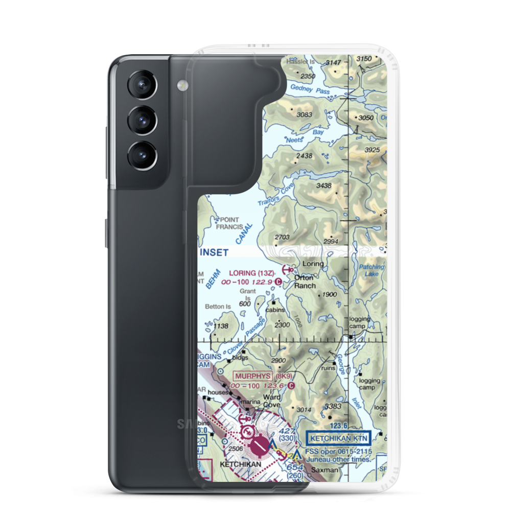Loring Seaplane Base (13Z) VFR Sectional Samsung Case Samsung Galaxy S21 model shown