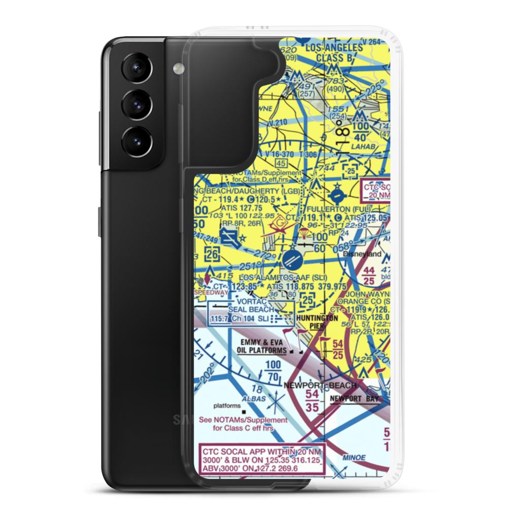Los Alamitos Army Air Field (SLI) VFR Sectional Samsung Case Samsung Galaxy S21 Plus model shown