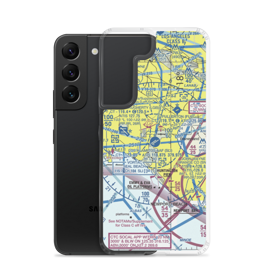 Los Alamitos Army Air Field (SLI) VFR Sectional Samsung Case Samsung Galaxy S22 model shown