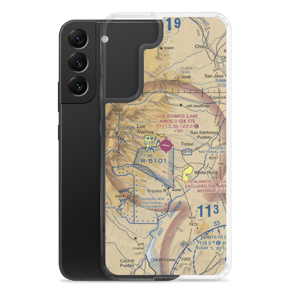 Los Alamos Airport (LAM) VFR Sectional Samsung Case Samsung Galaxy S22 Plus model shown