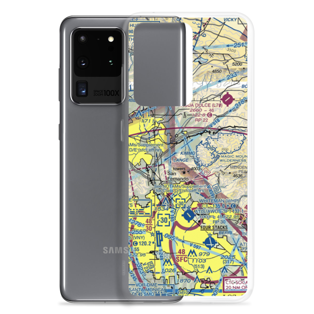 Los Angeles County Fire Station Nr 123 Heliport (80L) VFR Sectional Samsung Case Samsung Galaxy S20 Ultra model shown