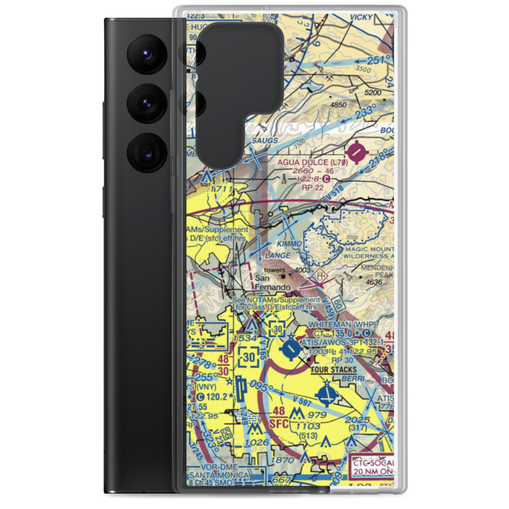 Los Angeles County Fire Station Nr 123 Heliport (80L) VFR Sectional Samsung Case Samsung Galaxy S22 Ultra model shown