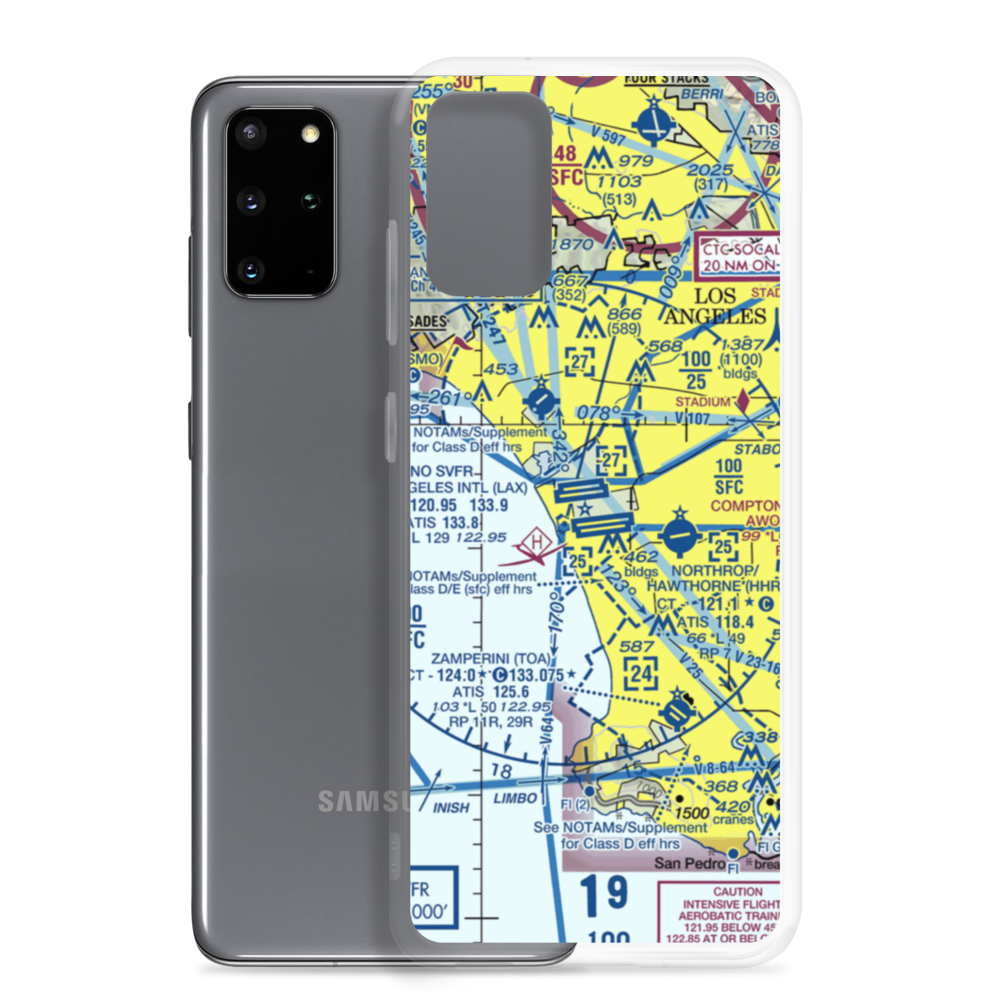 Los Angeles International Airport (LAX) VFR Sectional Samsung Case Samsung Galaxy S20 Plus model shown