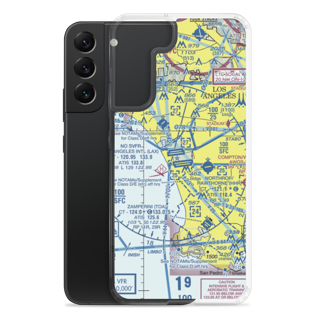 Los Angeles International Airport (LAX) VFR Sectional Samsung Case Samsung Galaxy S22 Plus model shown