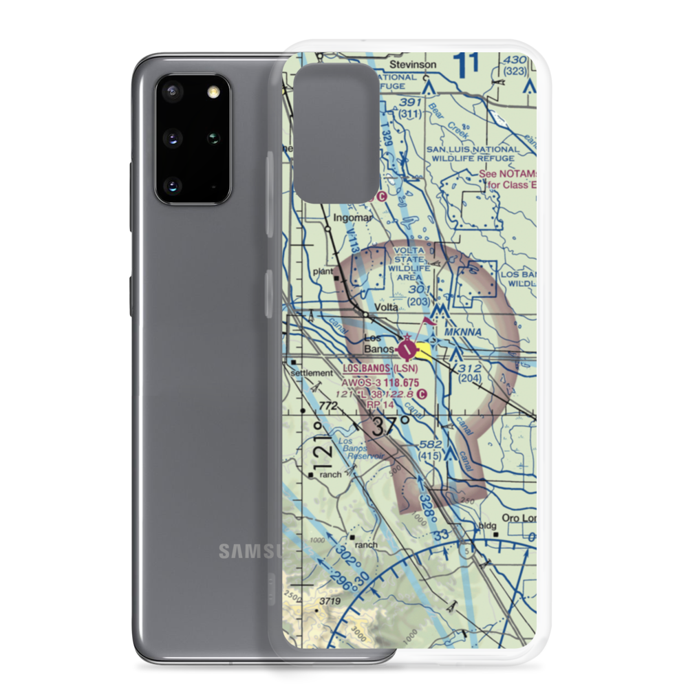 Los Banos Municipal Airport (LSN) VFR Sectional Samsung Case Samsung Galaxy S20 Plus model shown