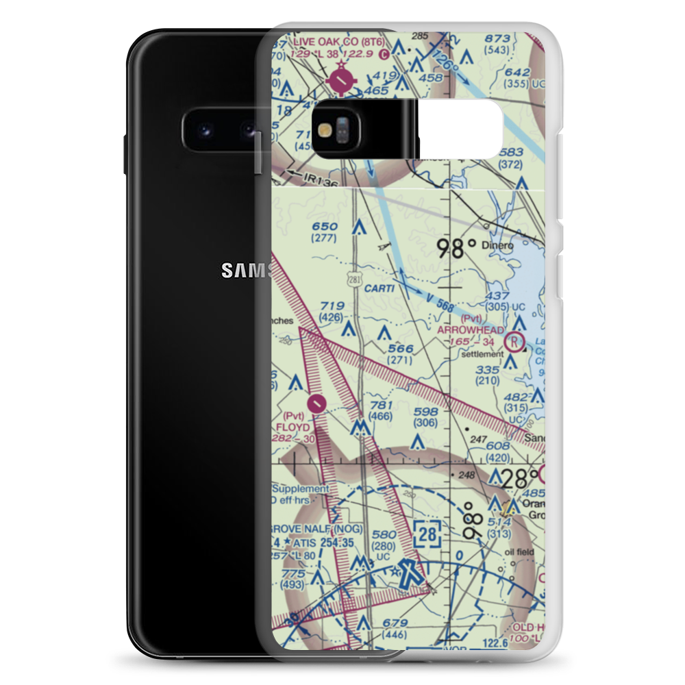 Los Ebanos Ranch Airport (6TA9) VFR Sectional Samsung Case Samsung Galaxy S10+ model shown