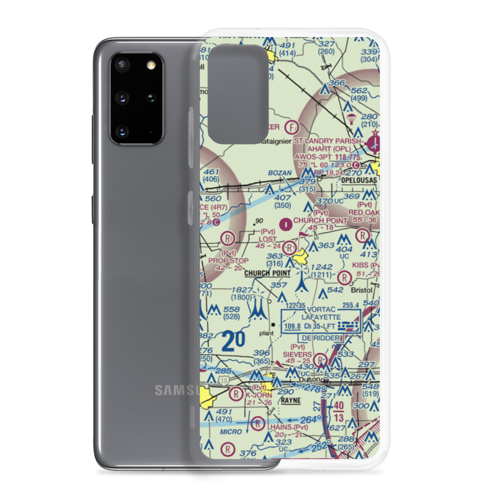 Lost Airfield (71LA) VFR Sectional Samsung Case Samsung Galaxy S20 Plus model shown