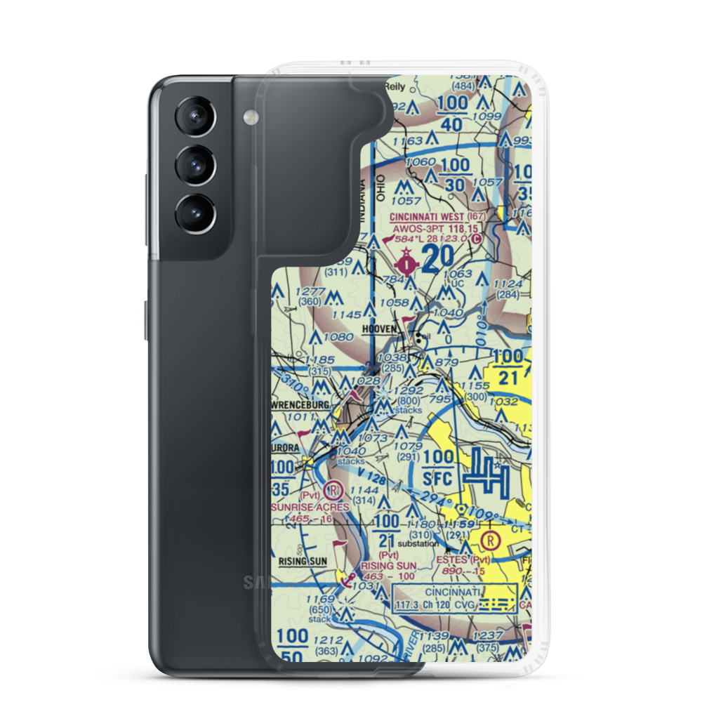 Lost Bridge Airport (OA16) VFR Sectional Samsung Case Samsung Galaxy S21 model shown