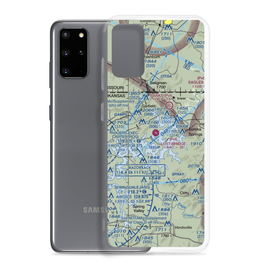 Lost Bridge Village Airport (40AR) VFR Sectional Samsung Case Samsung Galaxy S20 Plus model shown