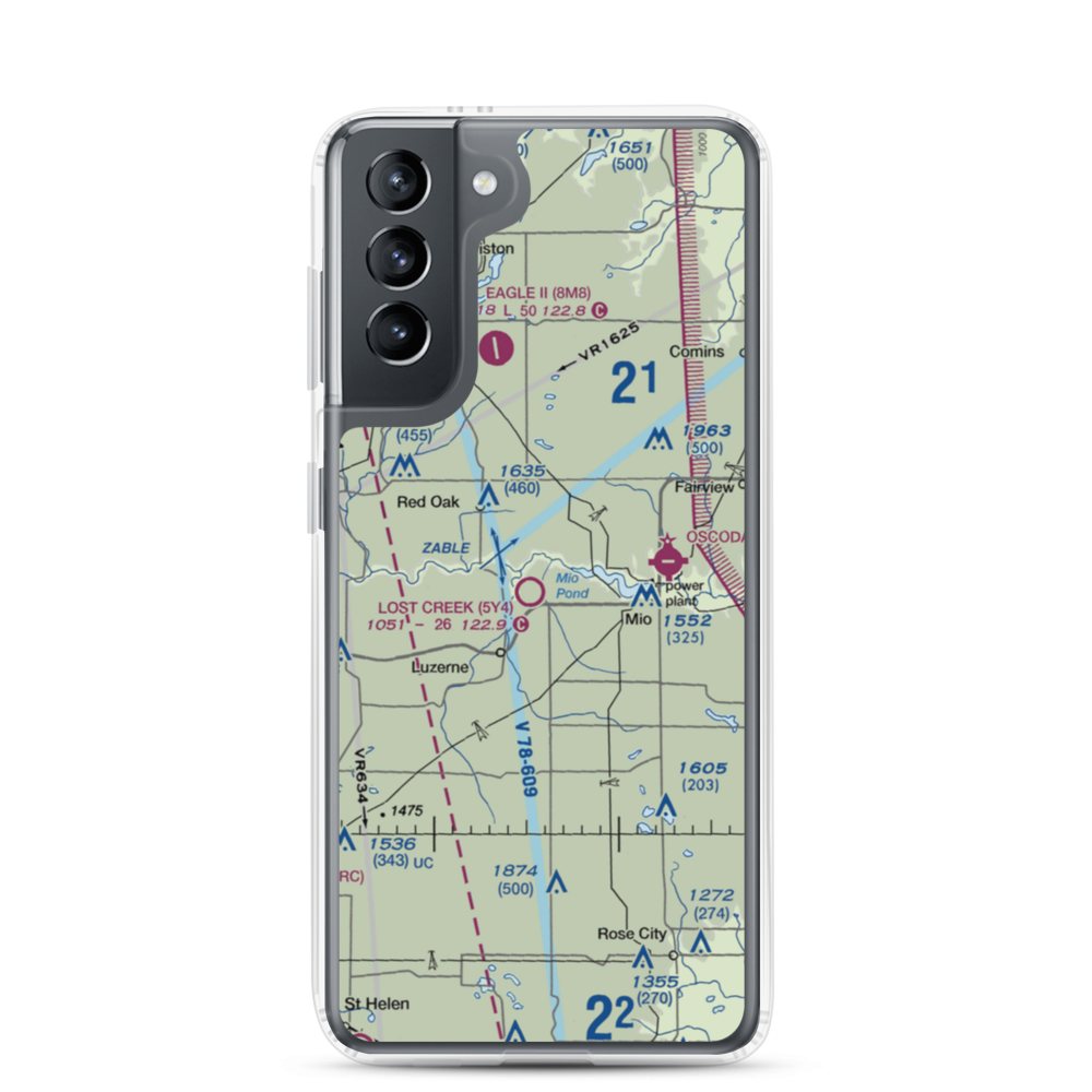 Lost Creek Airport (5Y4) VFR Sectional Samsung Case Samsung Galaxy S21 model shown