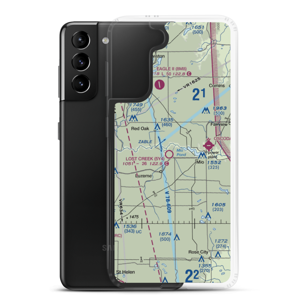 Lost Creek Airport (5Y4) VFR Sectional Samsung Case Samsung Galaxy S21 Plus model shown