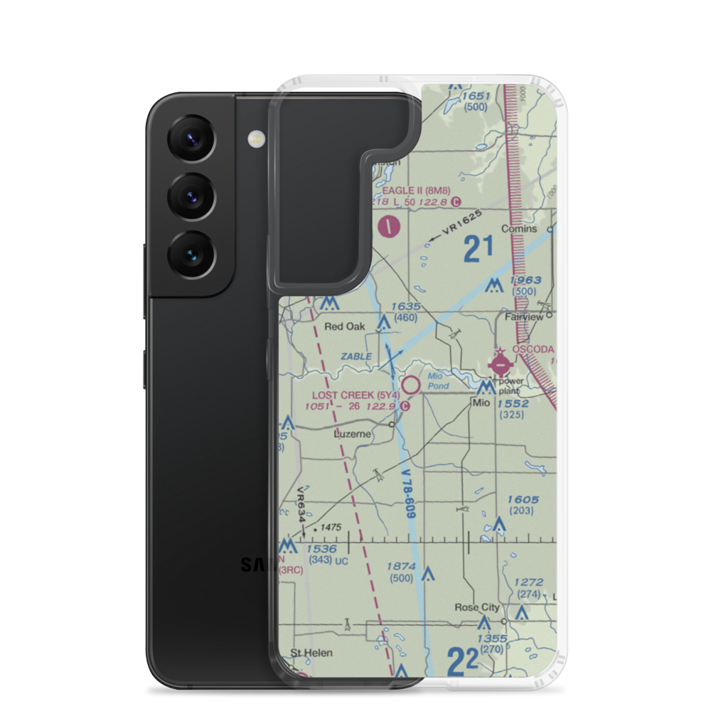 Lost Creek Airport (5Y4) VFR Sectional Samsung Case Samsung Galaxy S22 model shown
