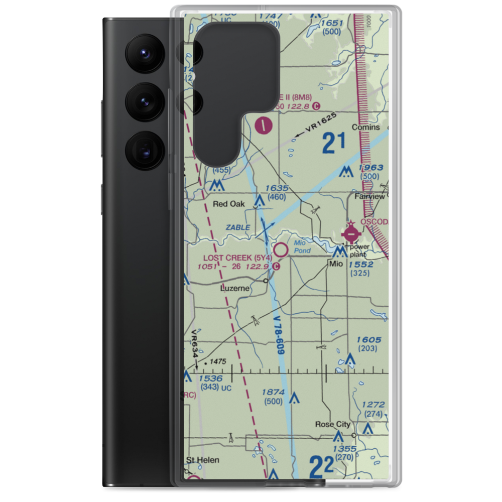 Lost Creek Airport (5Y4) VFR Sectional Samsung Case Samsung Galaxy S22 Ultra model shown