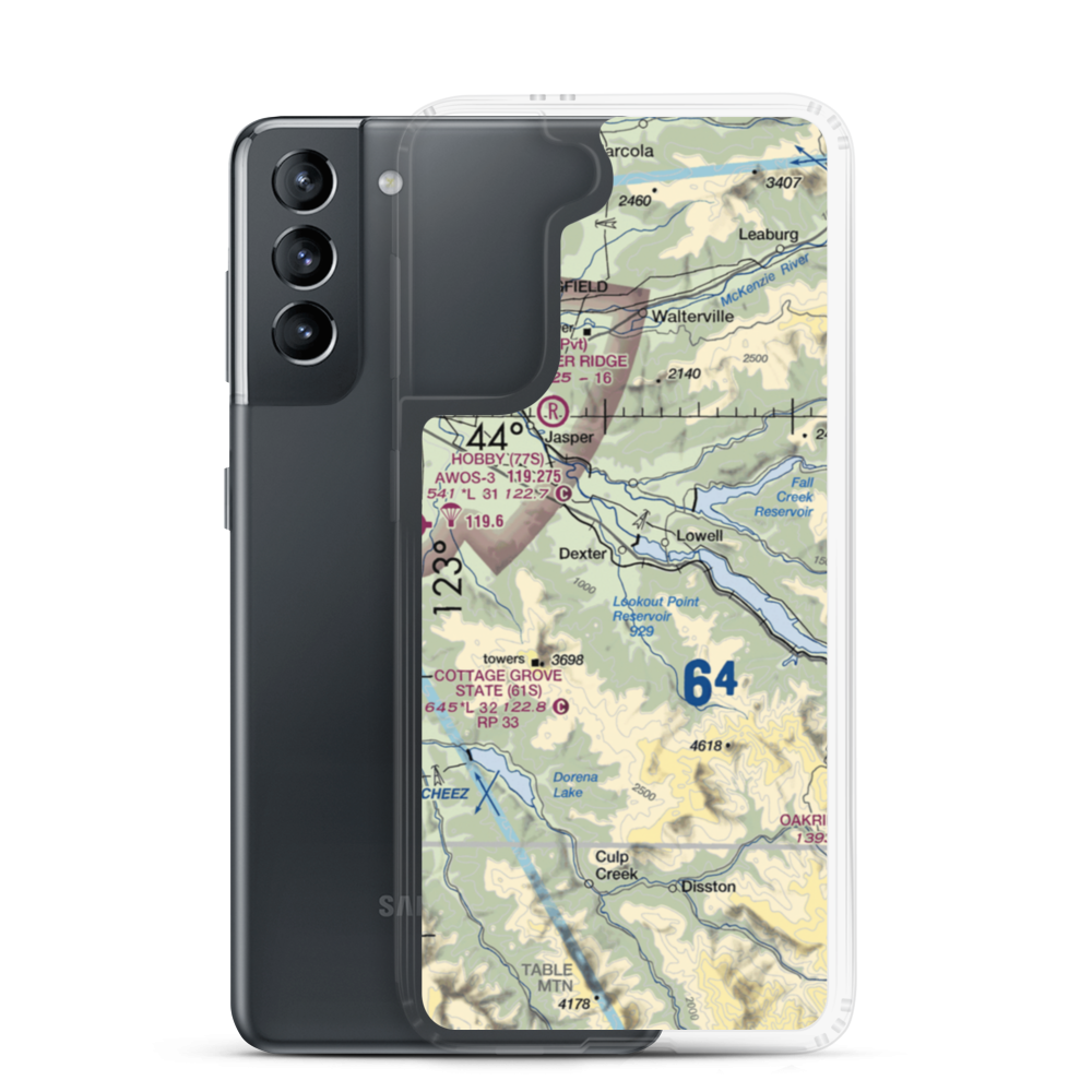 Lost Creek Airport (82OR) VFR Sectional Samsung Case Samsung Galaxy S21 model shown
