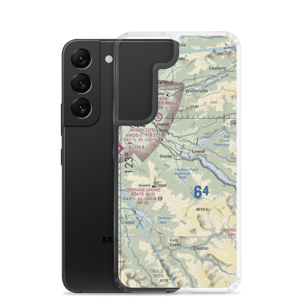 Lost Creek Airport (82OR) VFR Sectional Samsung Case Samsung Galaxy S22 model shown