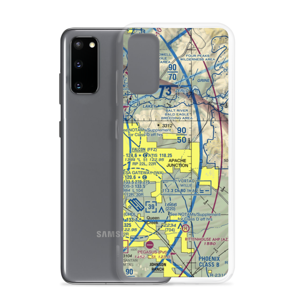 Lost Dutchman Heliport (H31) VFR Sectional Samsung Case Samsung Galaxy S20 model shown