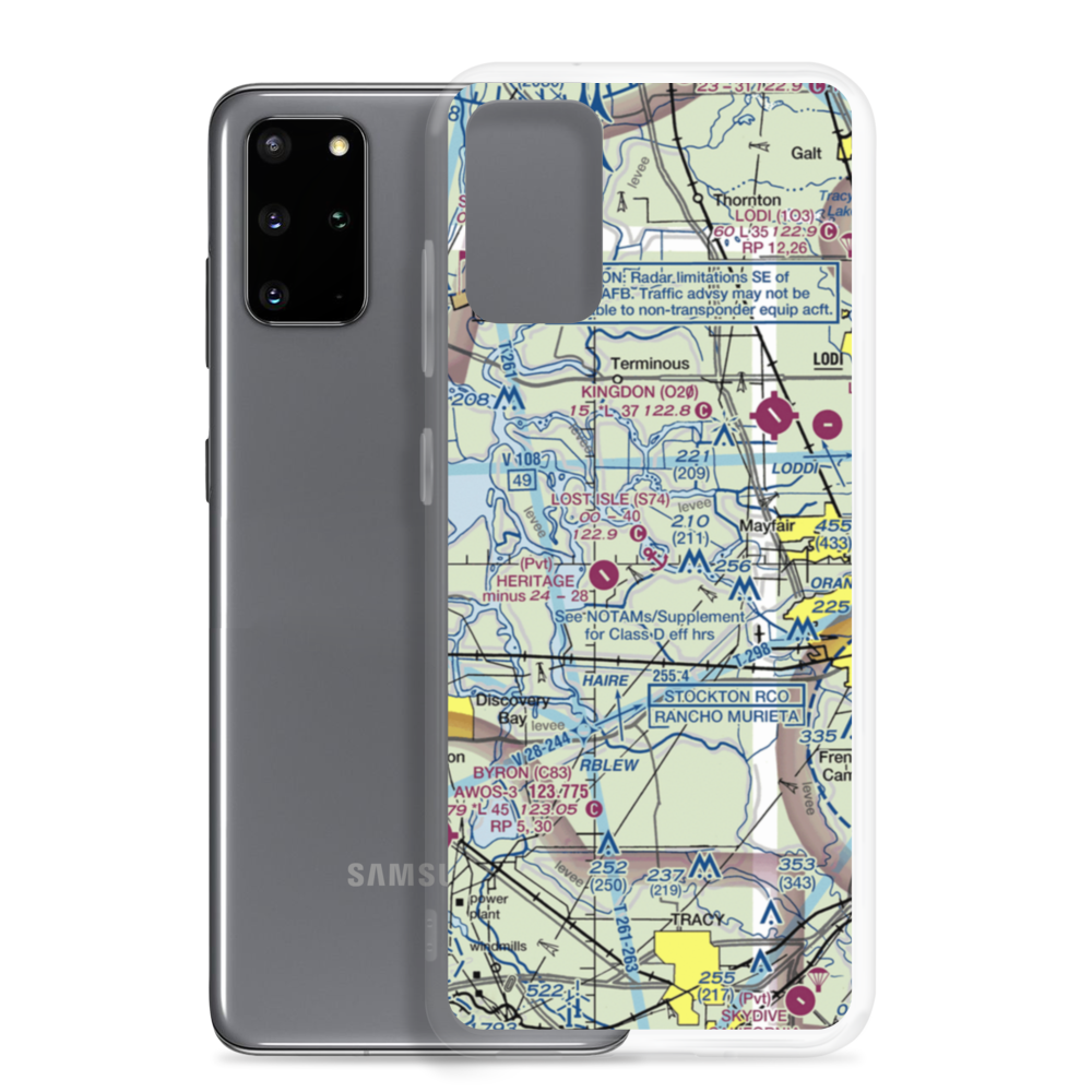 Lost Isle Seaplane Base (S74) VFR Sectional Samsung Case Samsung Galaxy S20 Plus model shown