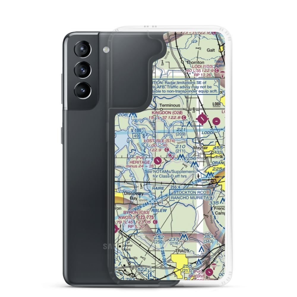 Lost Isle Seaplane Base (S74) VFR Sectional Samsung Case Samsung Galaxy S21 model shown
