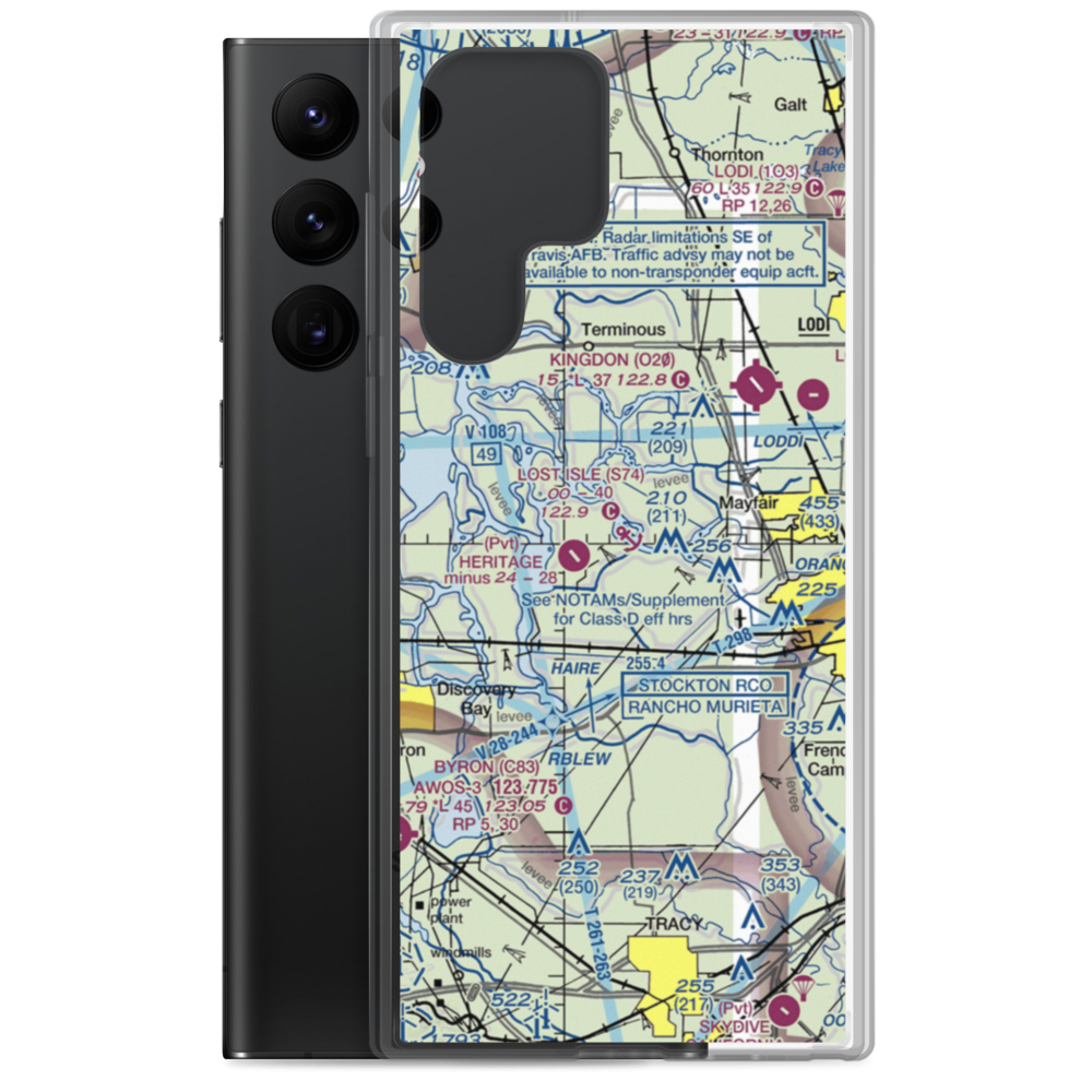 Lost Isle Seaplane Base (S74) VFR Sectional Samsung Case Samsung Galaxy S22 Ultra model shown