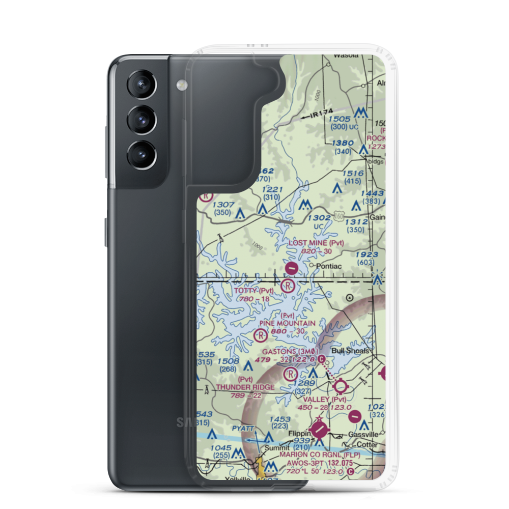 Lost Mine Airport (MO56) VFR Sectional Samsung Case Samsung Galaxy S21 model shown