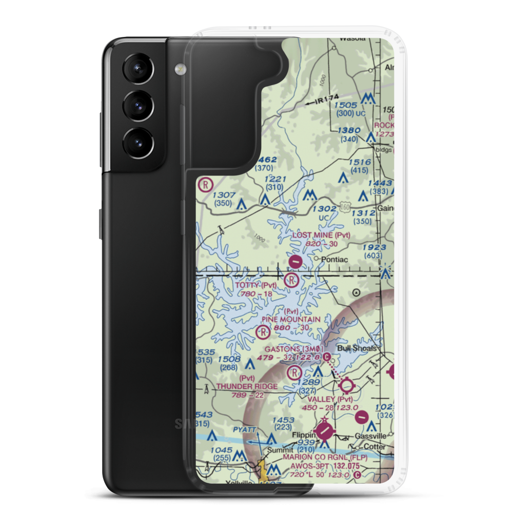 Lost Mine Airport (MO56) VFR Sectional Samsung Case Samsung Galaxy S21 Plus model shown