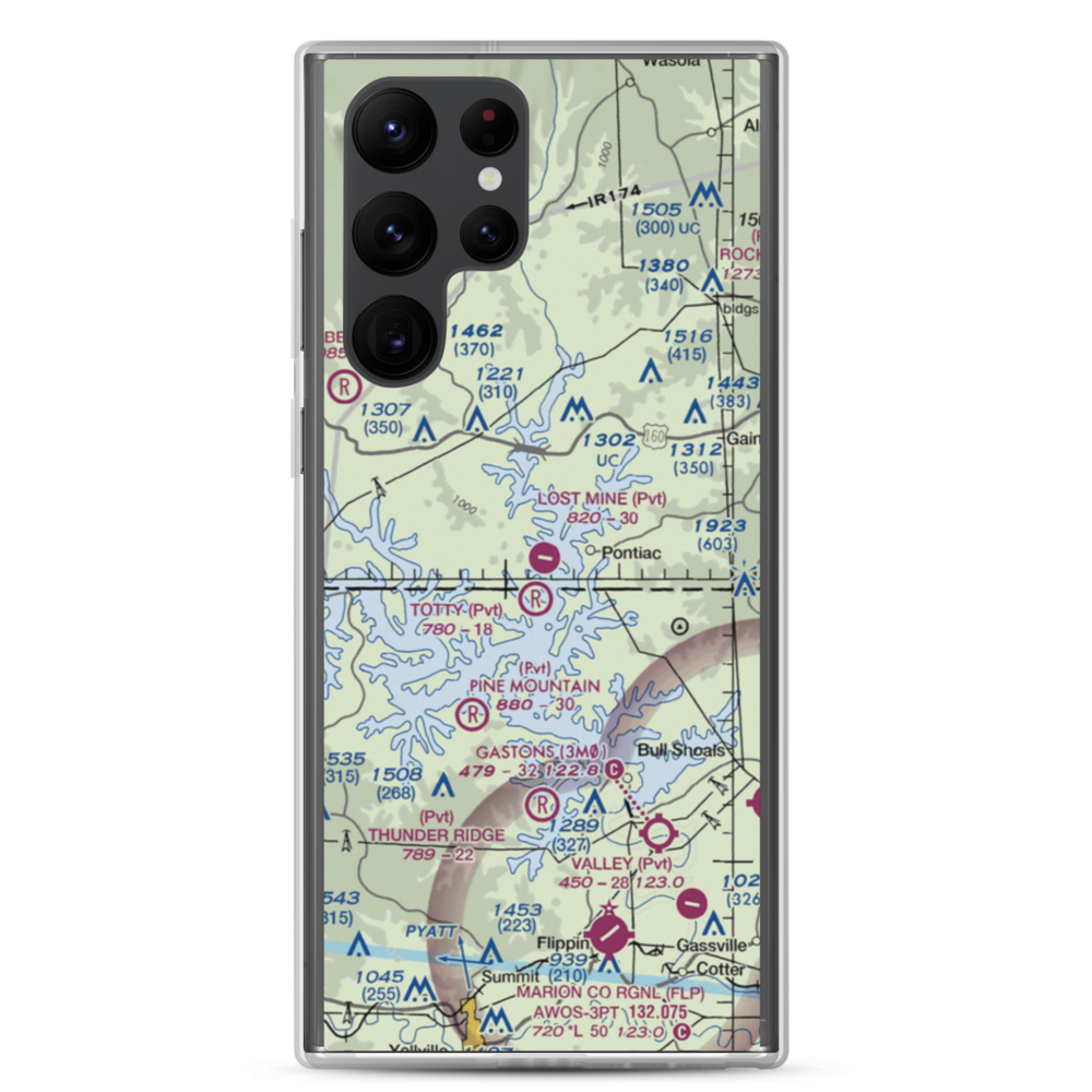 Lost Mine Airport (MO56) VFR Sectional Samsung Case Samsung Galaxy S22 Ultra model shown
