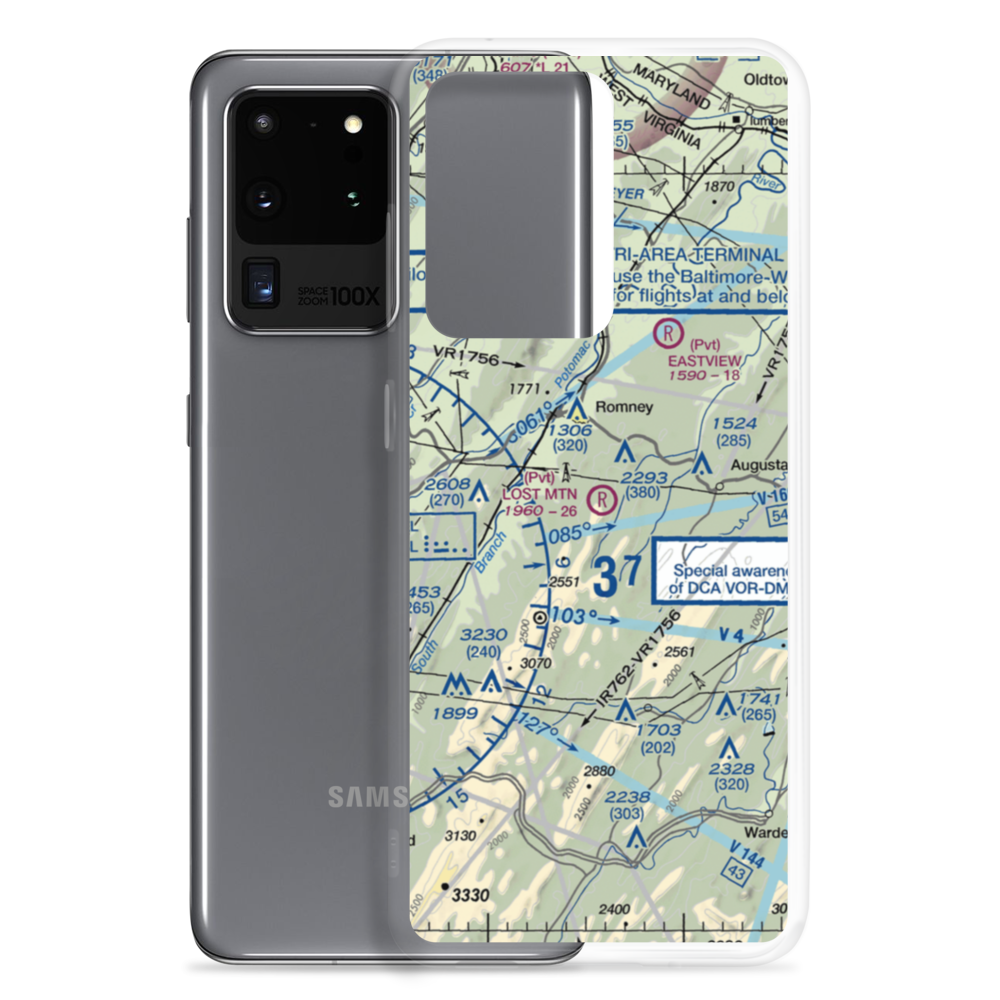 Lost Mountain Airport (WV06) VFR Sectional Samsung Case Samsung Galaxy S20 Ultra model shown