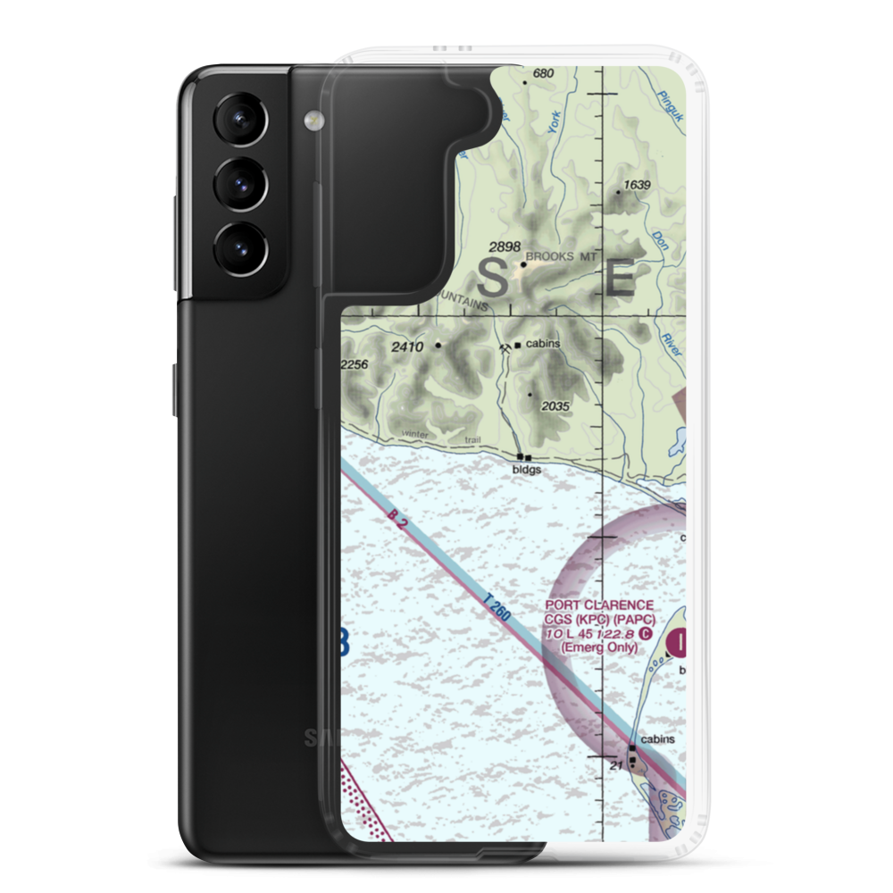 Lost River 1 Airport (LSR) VFR Sectional Samsung Case Samsung Galaxy S21 Plus model shown