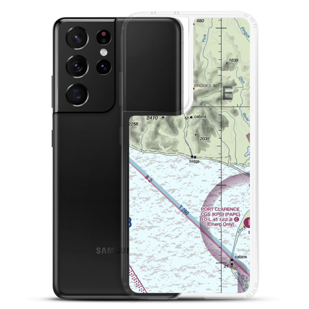 Lost River 1 Airport (LSR) VFR Sectional Samsung Case Samsung Galaxy S21 Ultra model shown