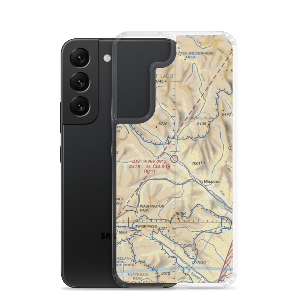 Lost River Airport (W12) VFR Sectional Samsung Case Samsung Galaxy S22 model shown