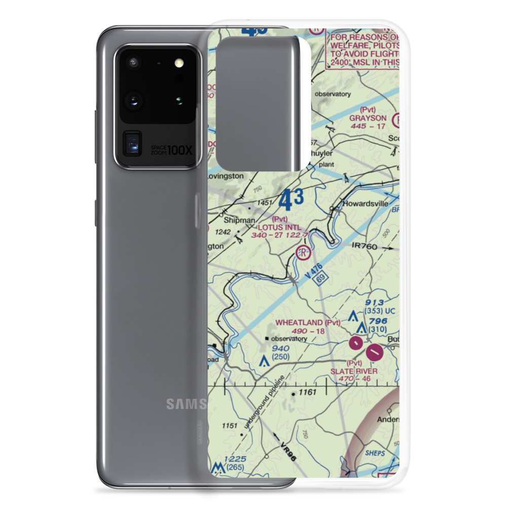 Lotus International Airport (8VA4) VFR Sectional Samsung Case Samsung Galaxy S20 Ultra model shown
