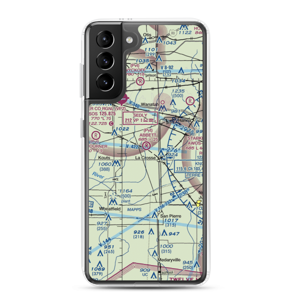 Lou Abbett Farms Airport (II18) VFR Sectional Samsung Case Samsung Galaxy S21 Plus model shown