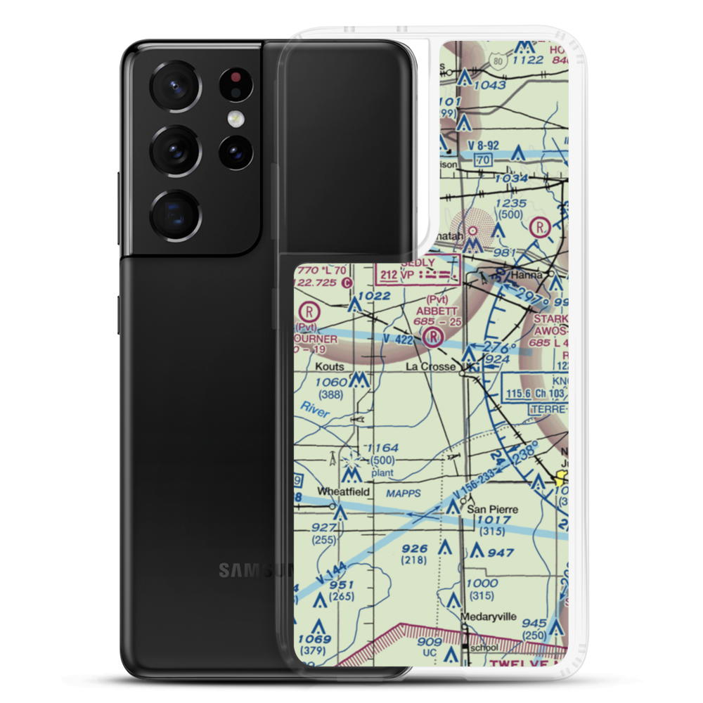 Lou Abbett Farms Airport (II18) VFR Sectional Samsung Case Samsung Galaxy S21 Ultra model shown