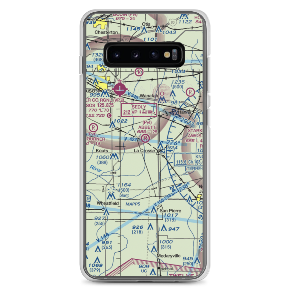 Lou Abbett Farms Airport (II18) VFR Sectional Samsung Case Samsung Galaxy S10+ model shown