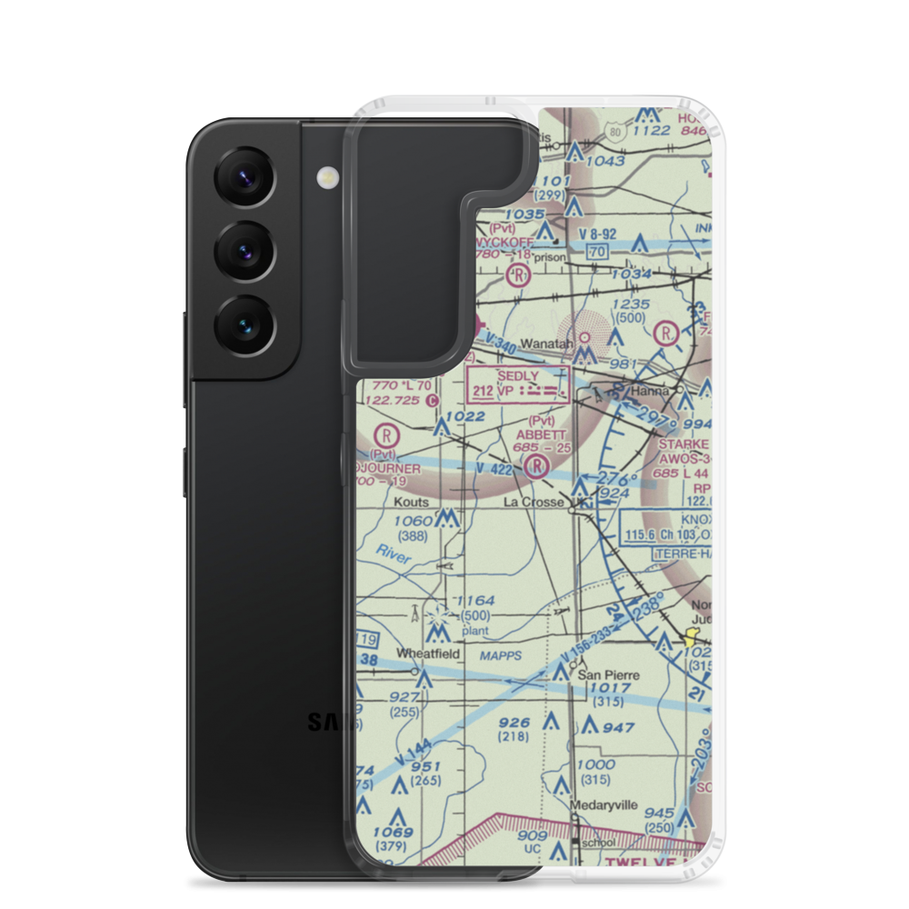 Lou Abbett Farms Airport (II18) VFR Sectional Samsung Case Samsung Galaxy S22 model shown