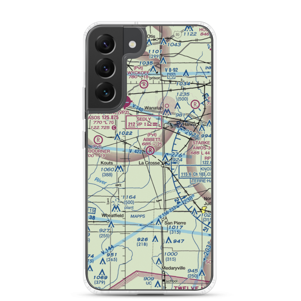 Lou Abbett Farms Airport (II18) VFR Sectional Samsung Case Samsung Galaxy S22 Plus model shown