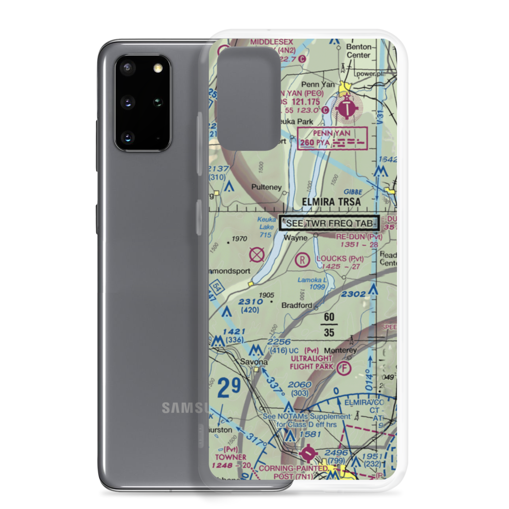 Loucks Airport (25NK) VFR Sectional Samsung Case Samsung Galaxy S20 Plus model shown