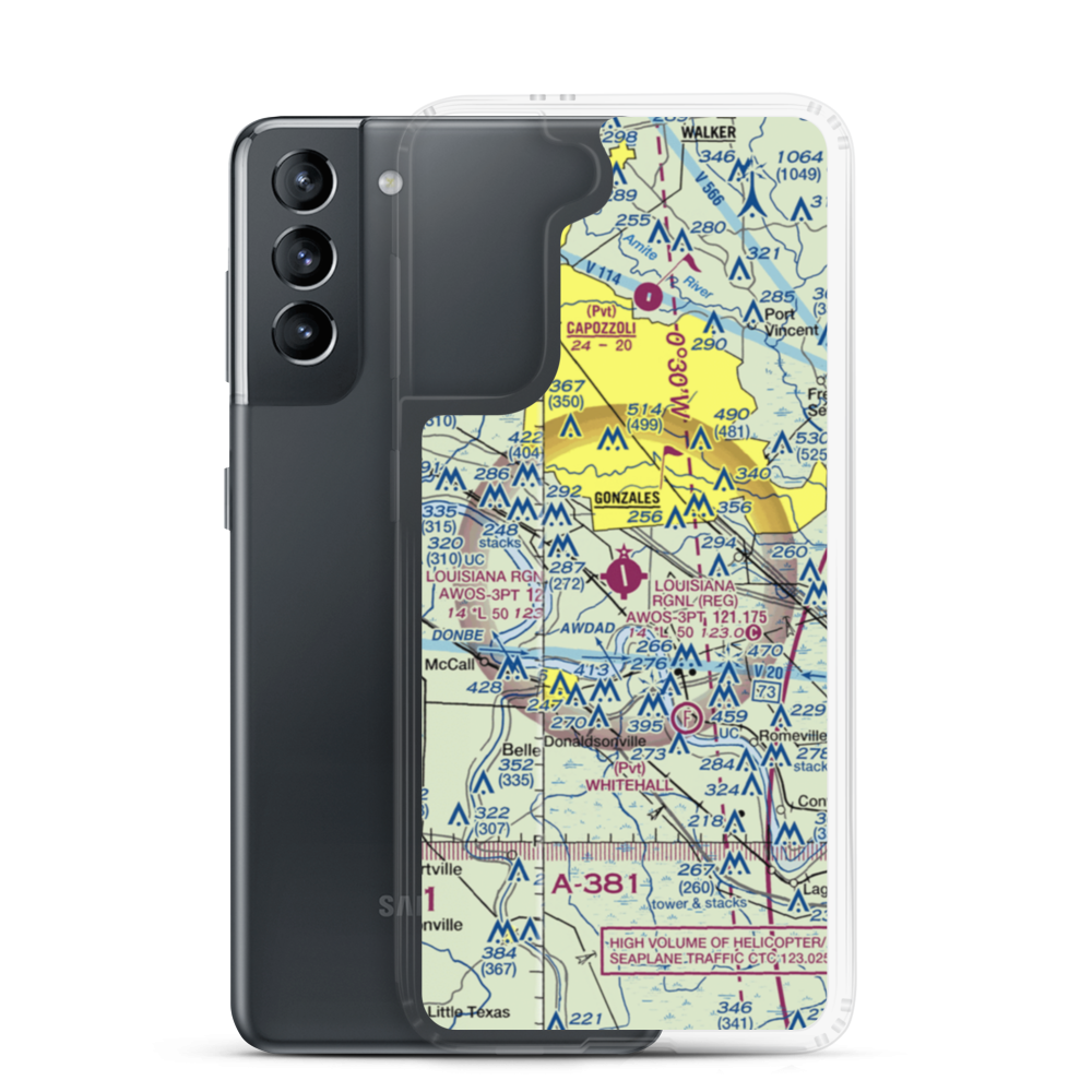 Louisiana Regional Airport (REG) VFR Sectional Samsung Case Samsung Galaxy S21 model shown