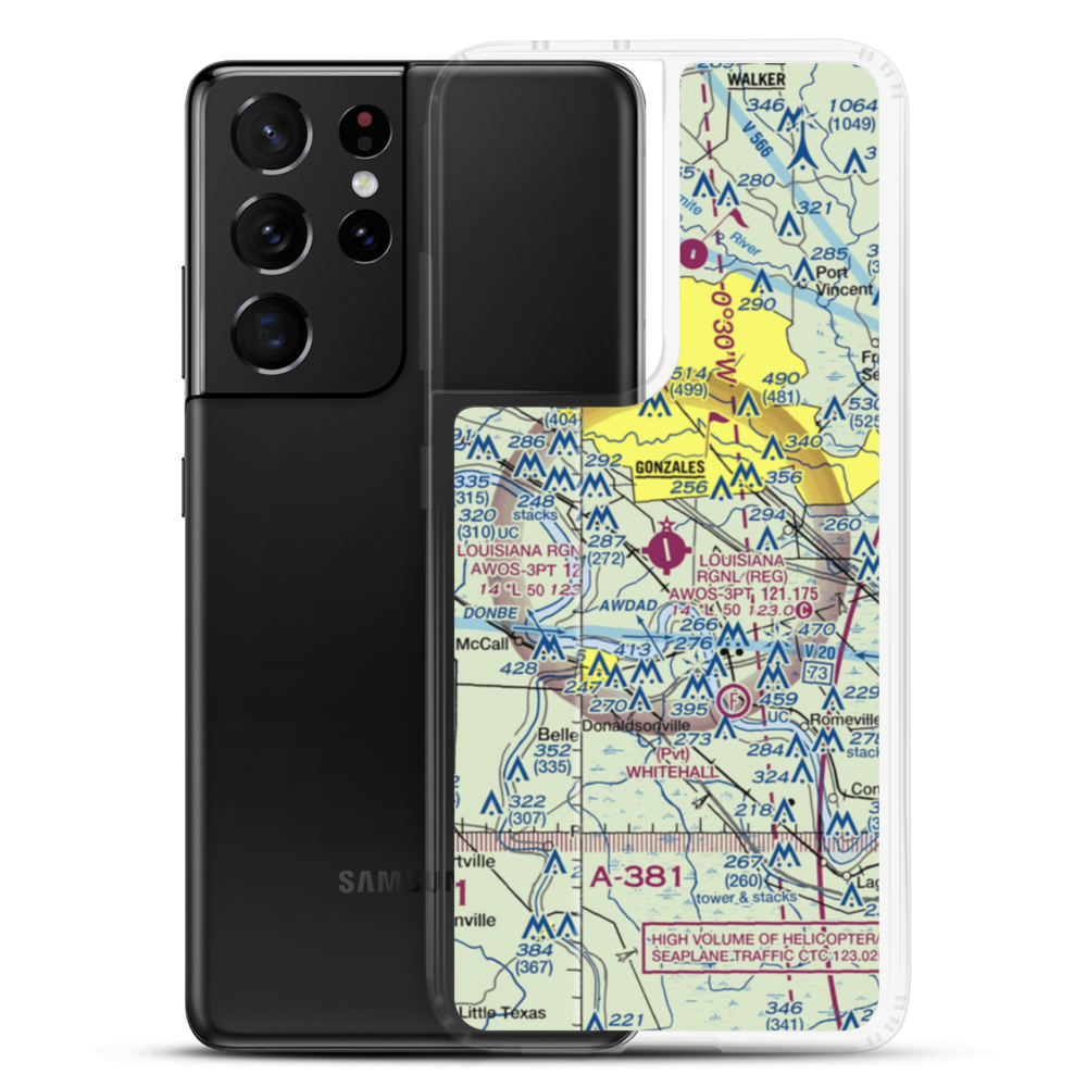 Louisiana Regional Airport (REG) VFR Sectional Samsung Case Samsung Galaxy S21 Ultra model shown