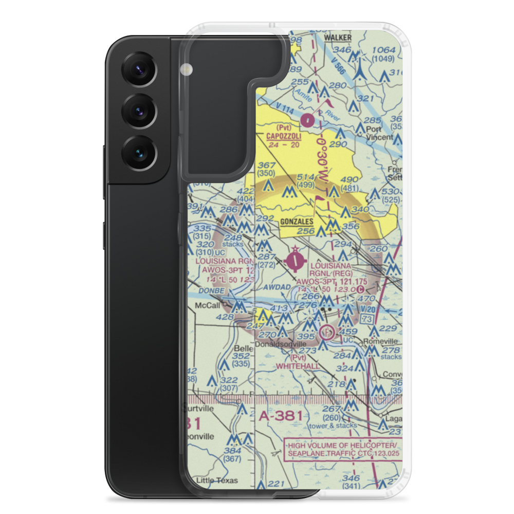 Louisiana Regional Airport (REG) VFR Sectional Samsung Case Samsung Galaxy S22 Plus model shown