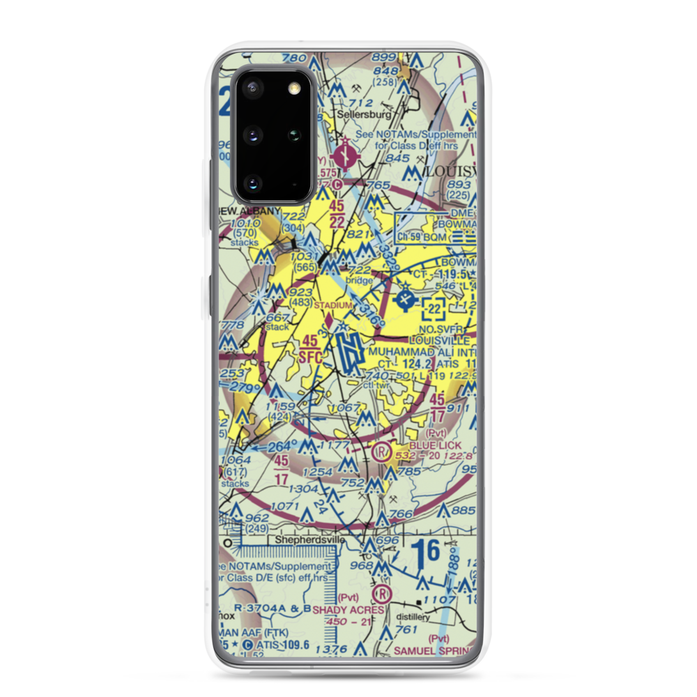 Louisville Muhammad Ali International Airport (SDF) VFR Sectional Samsung Case Samsung Galaxy S20 Plus model shown