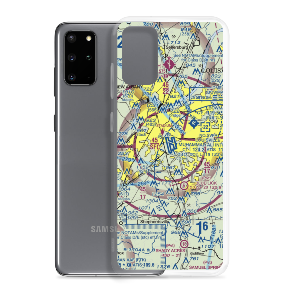 Louisville Muhammad Ali International Airport (SDF) VFR Sectional Samsung Case Samsung Galaxy S20 Plus model shown