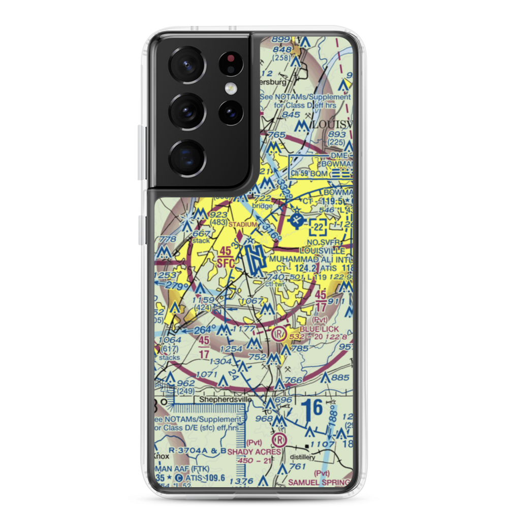 Louisville Muhammad Ali International Airport (SDF) VFR Sectional Samsung Case Samsung Galaxy S21 Ultra model shown