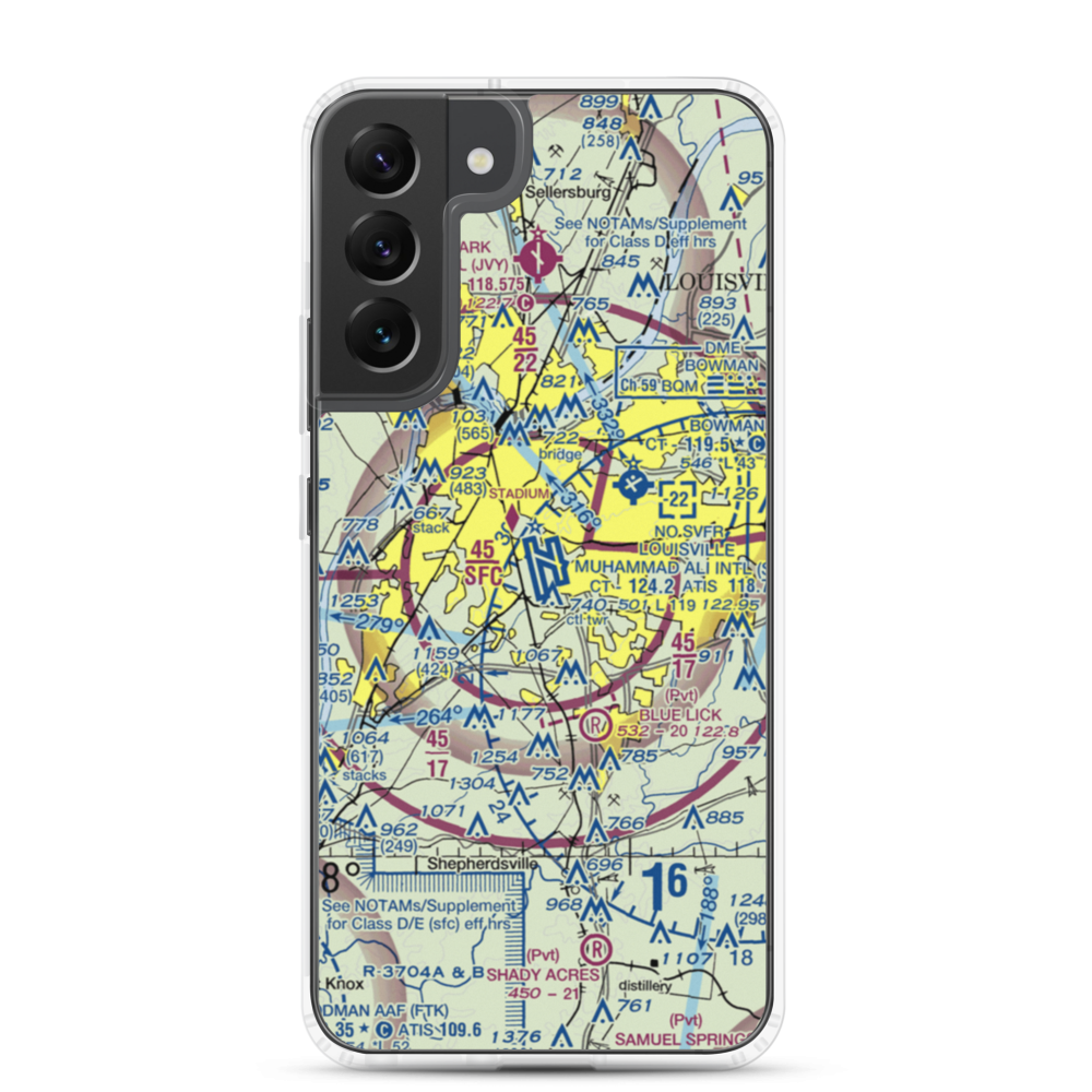 Louisville Muhammad Ali International Airport (SDF) VFR Sectional Samsung Case Samsung Galaxy S22 Plus model shown