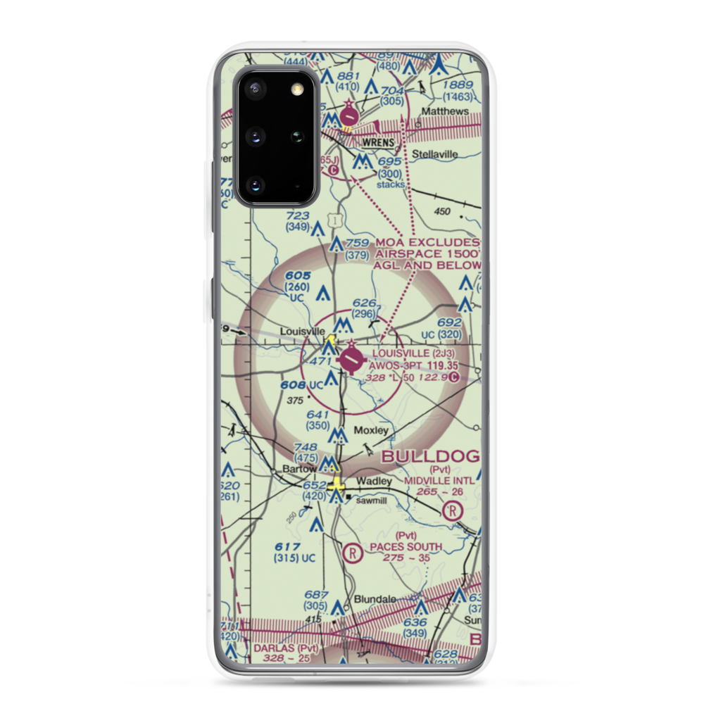 Louisville Municipal Airport (2J3) VFR Sectional Samsung Case Samsung Galaxy S20 Plus model shown